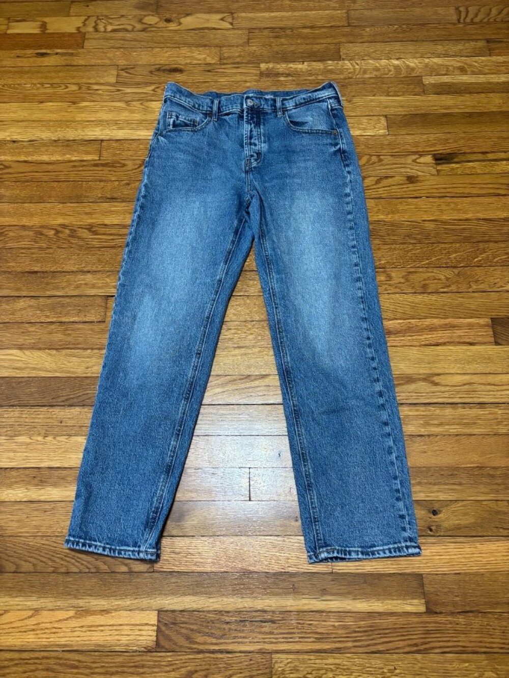 Old Navy The Slouchy Straight Leg Mid Rise Jeans Women's Size 6 Blue Denim